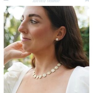 Nicola Bathie Bezel Blanc Studs NWOT